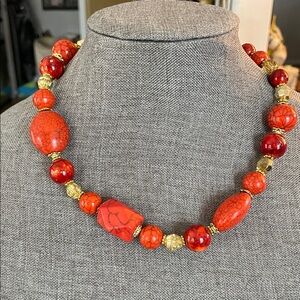 Red Jasper Statement Necklace - Women Jewelry
